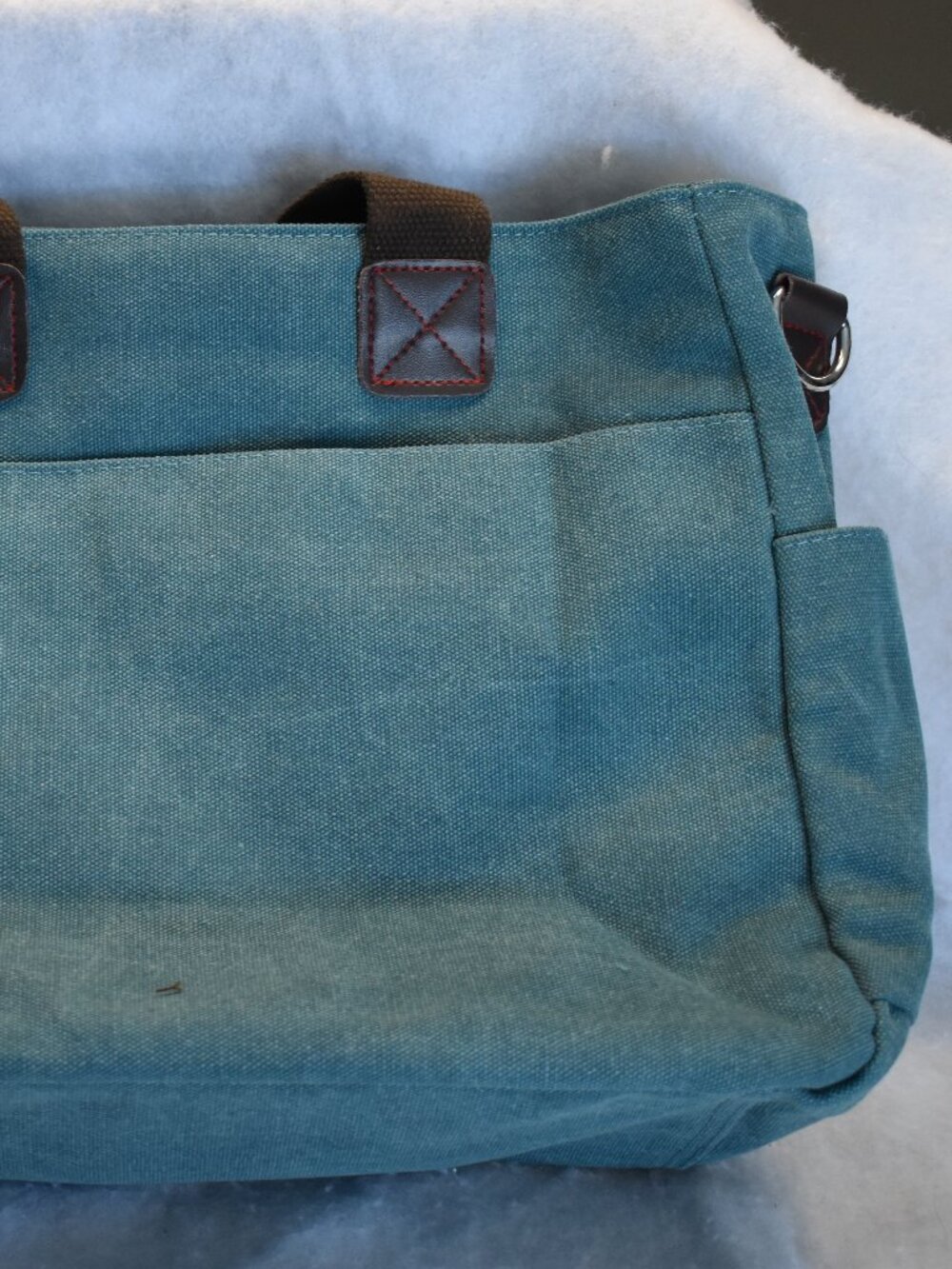 TOLFE Tough Life Teal Heavyweight Canvas Tote Messenger Bag - Picture 5 of 11